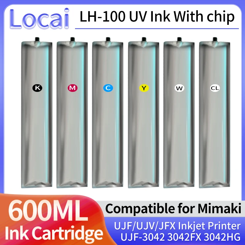 600mL UV Ink Cartridge With chip Compatible for Mimaki LH-100 LH100 Ink UJF UJV JFX UJF3042 UJF6042 UJF-A3FX A3HG Inkjet Printer