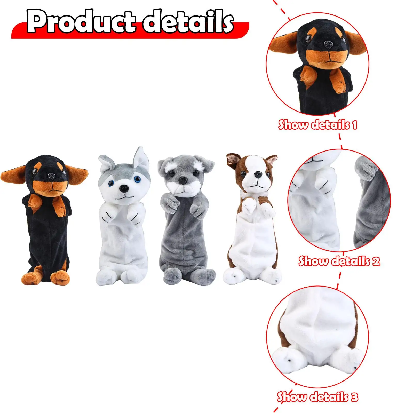 4 astucci per matite a forma di cane di peluche, buste per trucco, per ragazzi e ragazze, regalo per bambini