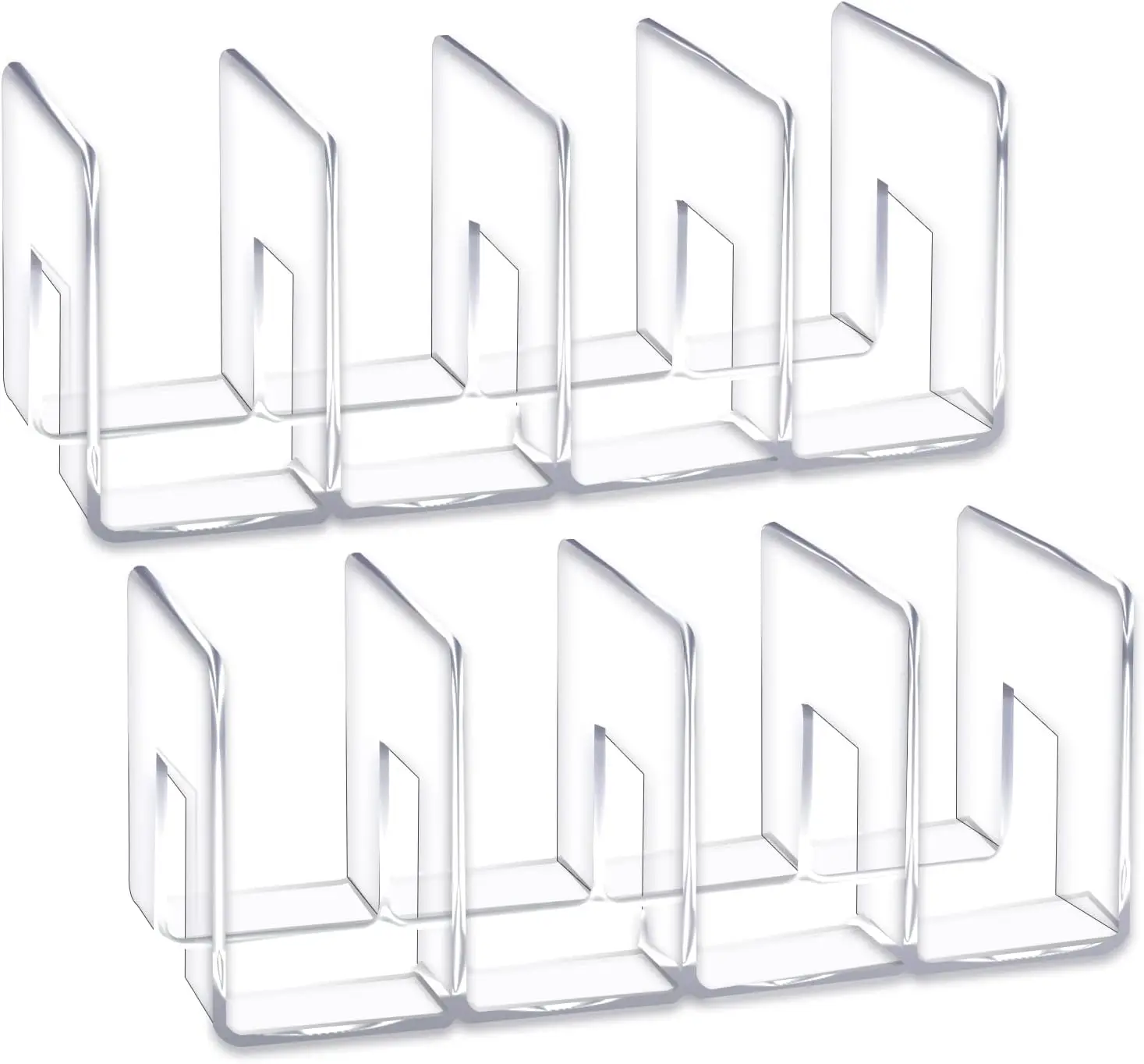 2pcs Clear Acrylic Desk File Sorter Purse/Handbag Organizer Clutch Divider Mesh Folder Office Supplies Stand Bookshelf