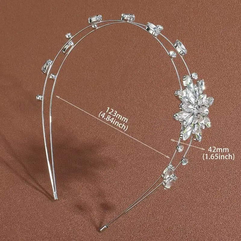 

NEW Exquisite Shining Rhinestone Flower Hair Hoop Bridal Banquet Headwear Daily Date Styling Light Luxury Hair Accessories