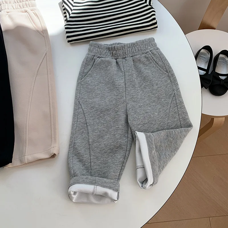 

Xty-2024New Children's Letter Sports Pants Boys and Girls All-Match Casual Banana Pants Autumn and Winter Wide-Leg Pants