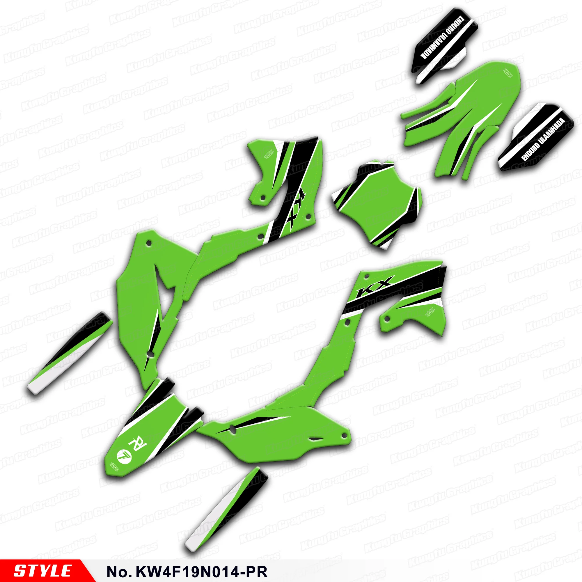 

Racing Graphics Durable Vinyl Decal for Kawasaki KX450F KX450X KX250F KX250X 2019 2020 2021 2022 2023 2024, KW4F19N014-PR