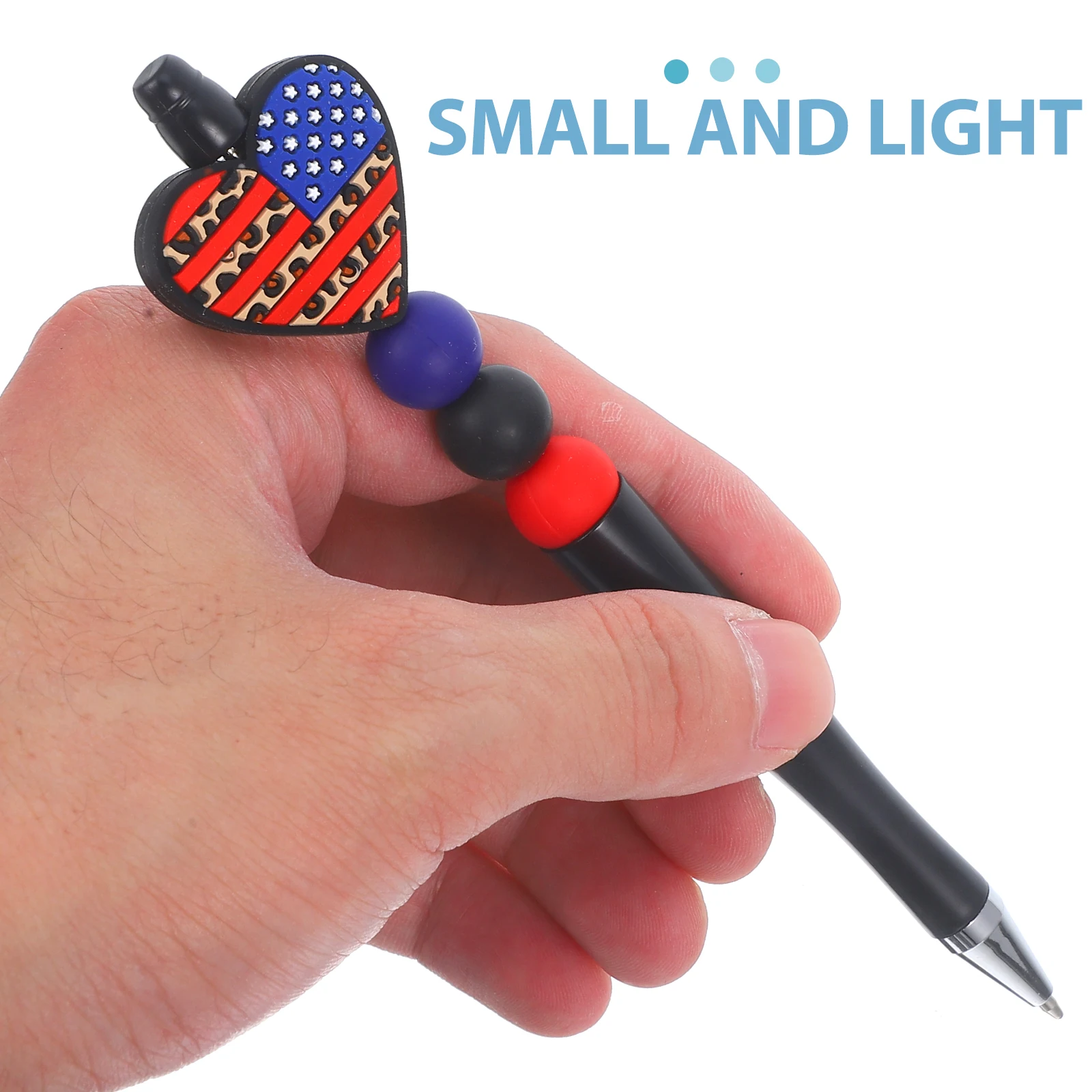 

Heart Shaped Patriotic Gel Pen Silicone Material Easy to Hold Long Lasting Writing Pen for Students and Teachers
