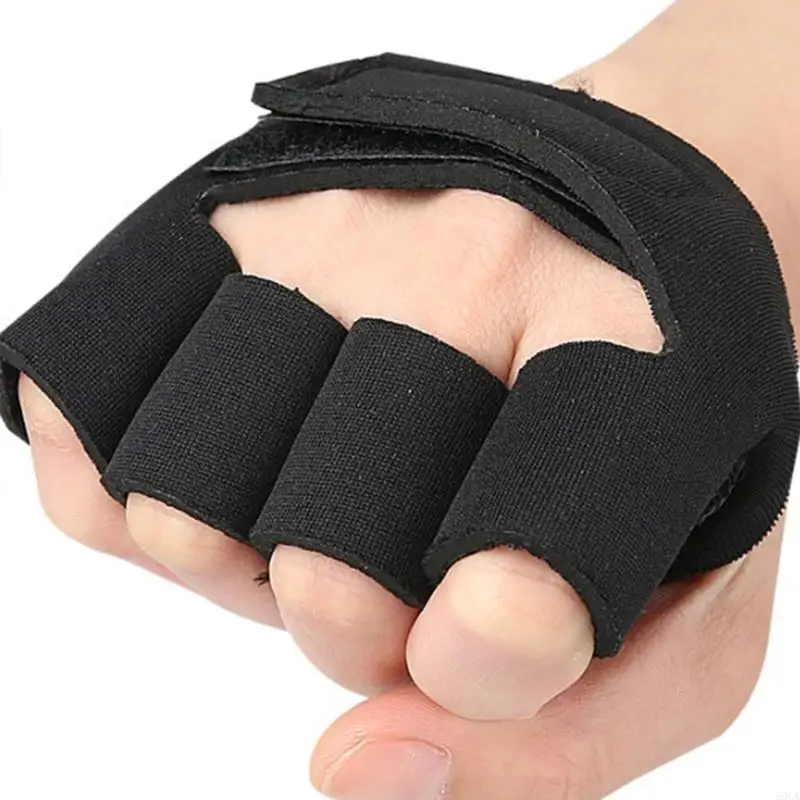 قفازات حماية النخيل مضادة للانزلاق بأربعة أصابع للتمرين في صالة الألعاب الرياضية وقفازات رفع الأثقال #3