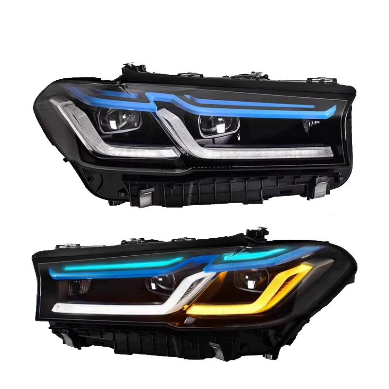 

Комплект из 2 фар для BMW 5 серии G38/G30 (2018-2022), светодиодные фары, обновленные ДХО, аксессуары, 12В