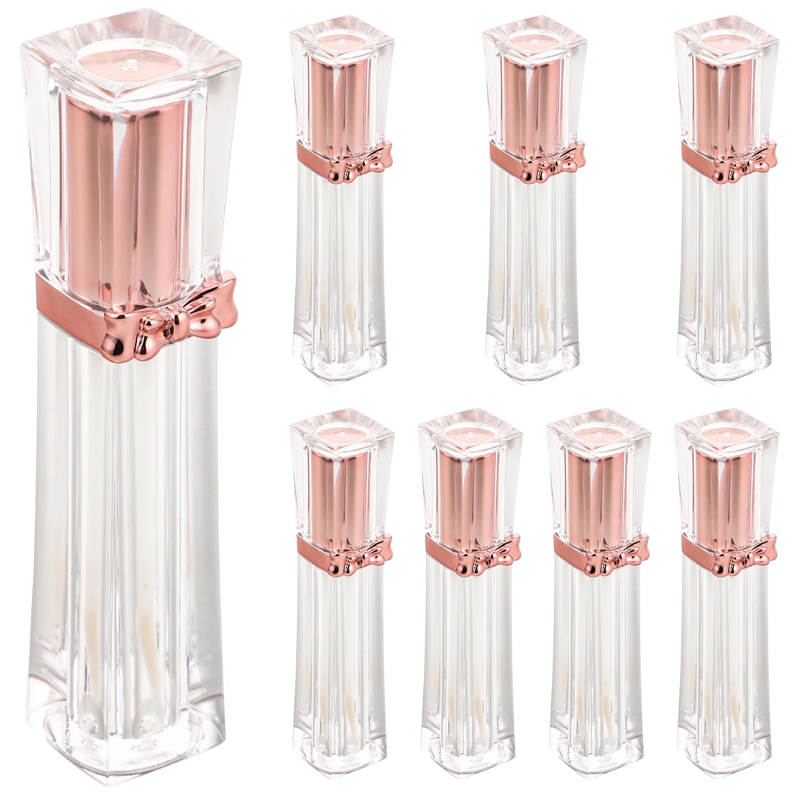 8 stücke 3,5 ml Schmetterling Bogen Glanz Rohre Klare Nachfüllbare Mini Lip Glasur Flasche Für Diy Reise Squeeze Tube Container lip Gloss
