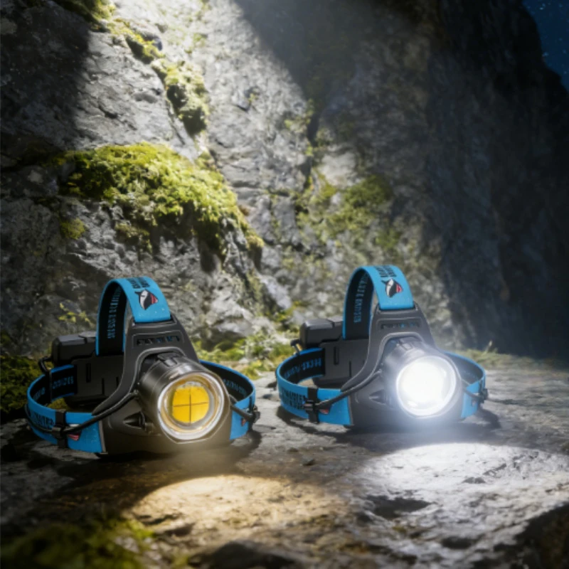 Smiling Shark High Power Strong Light Headlamp Outdoor Construction Site Construction Focusing Search Light Fishing Lamp