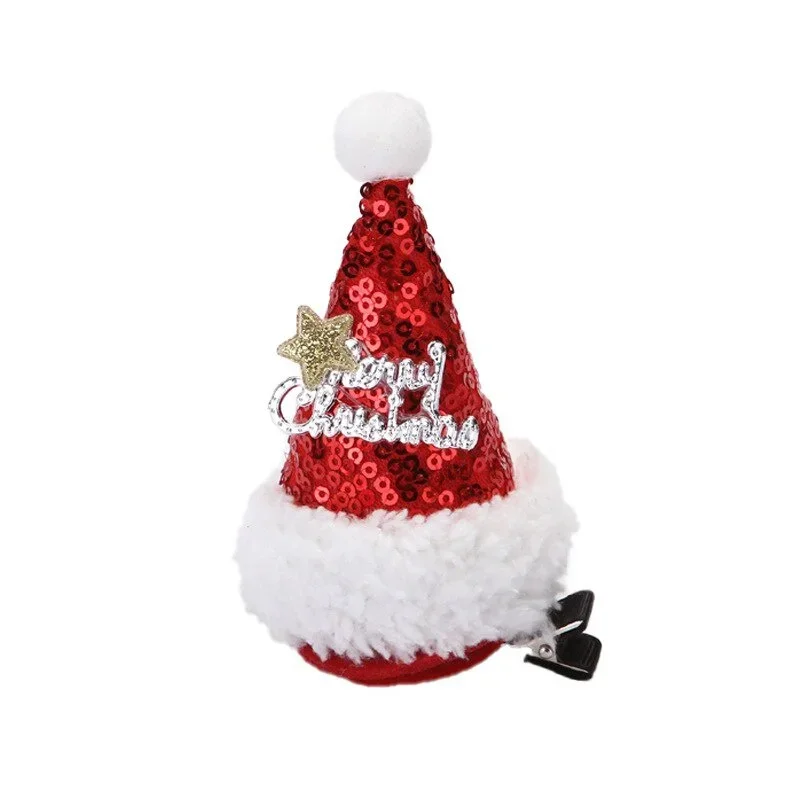 1Pc Christmas Adult Children Hair Clip Santa Claus Antler Hairpin Clip Christmas Hat Gift Cute Hair Clip Accessories