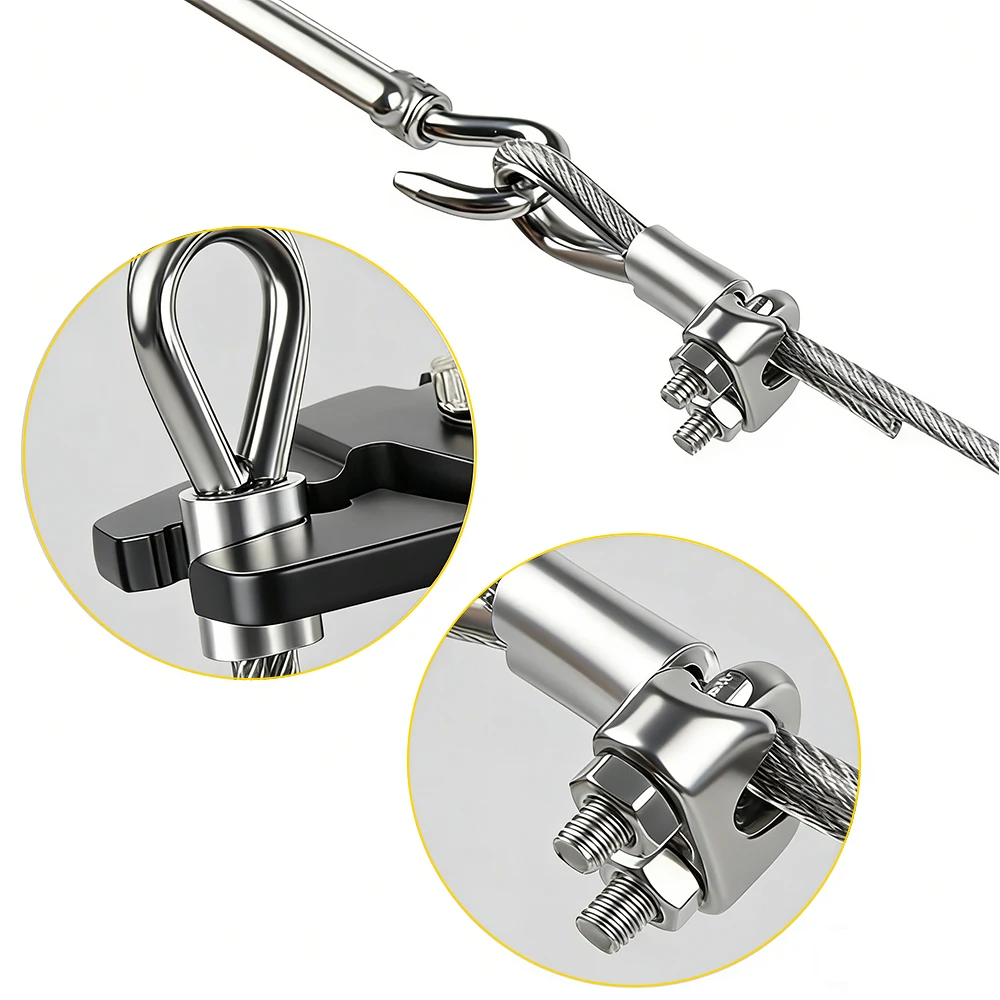 3mm Stainless Steel Cable Rope Kits Heavy Duty Garden Wire Cable Balcony Railing Farm Fence Tent Roll 304 PVC Coated 10-25M