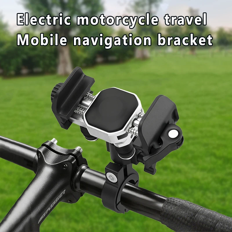 Motorcycle Bike Phone Holder Mount Aluminum Alloy 1s Lock with Vibration Dampener for ATV/ UTV Bike Scooter Handlebar GPS Clip
