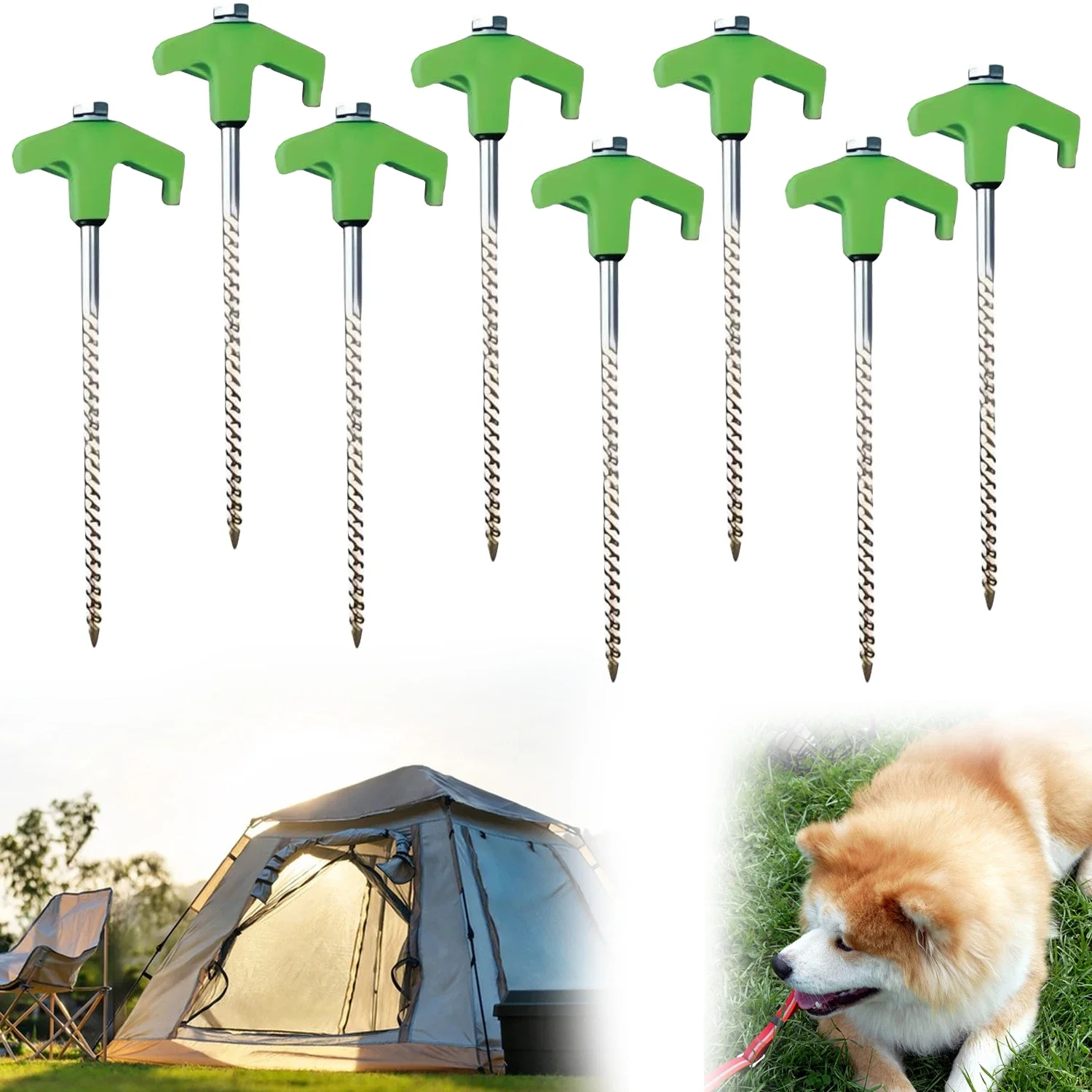 8-inch schroef in tentpaal Nieuwe ankerschroef Zware schroef Outdoor Camping Tentpaal Schroef in zware tentpaal (8PCS)