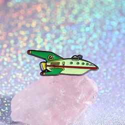 Cartoon Space Ship Enamel Pin Custom Cartoon TV Series Brooches Backpack Lapel Badges Classic Anime Jewelry Gift for Fans