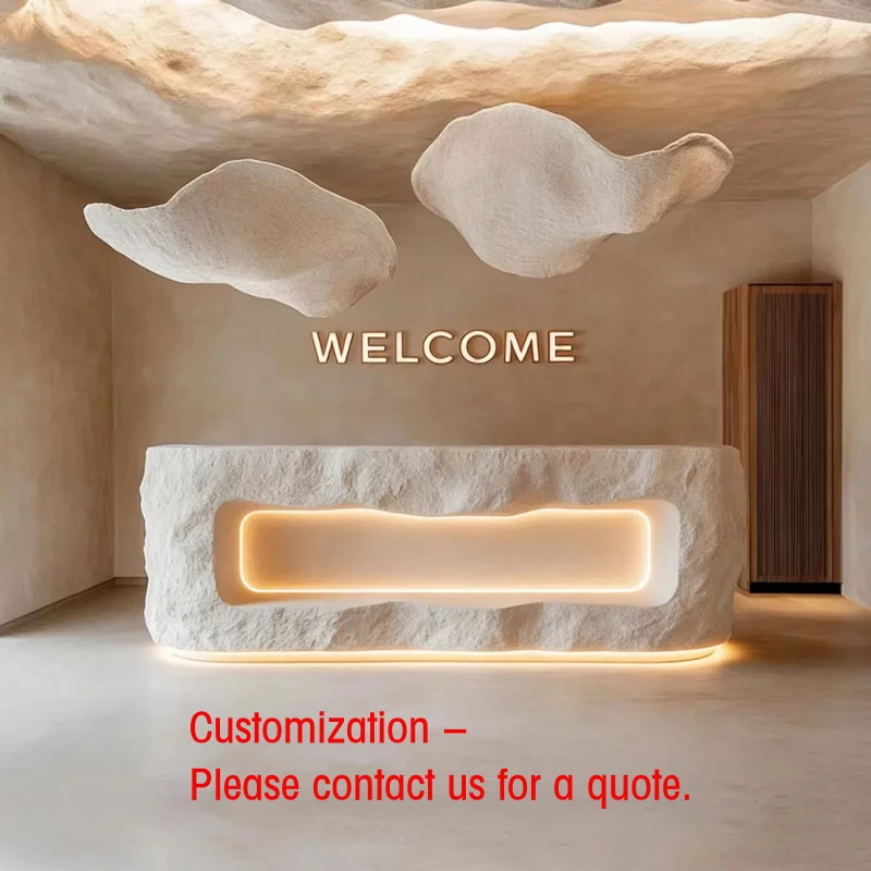 custom.High End Wooden Reception Desk with Marble Top Jewelry Boutique