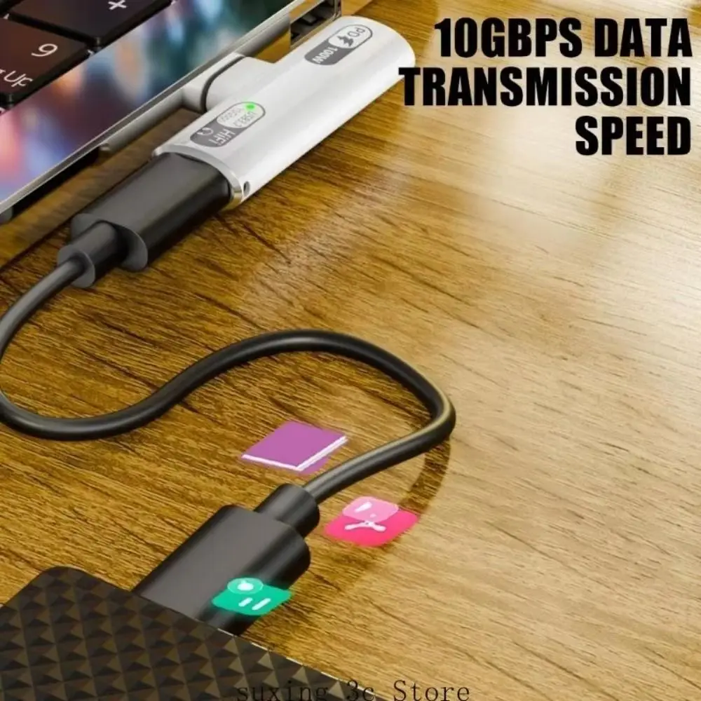 

2 in 1 USB Type C Adapter Right Angle Data Transfer USB OTG Adapter Multifunctional Compatible for Phone/Computers/Laptop/U Disk