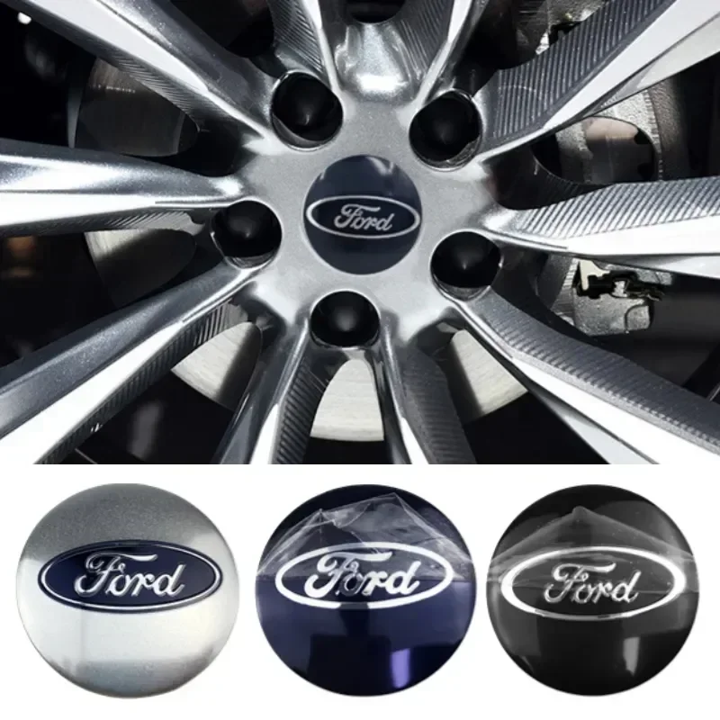 60mm Car Wheel Center Hub Sticker for Ford Shelby Focus Everest F150 Ranger Mondeo Kuga MK3 MK5 Exterior Emblem Auto Accessories