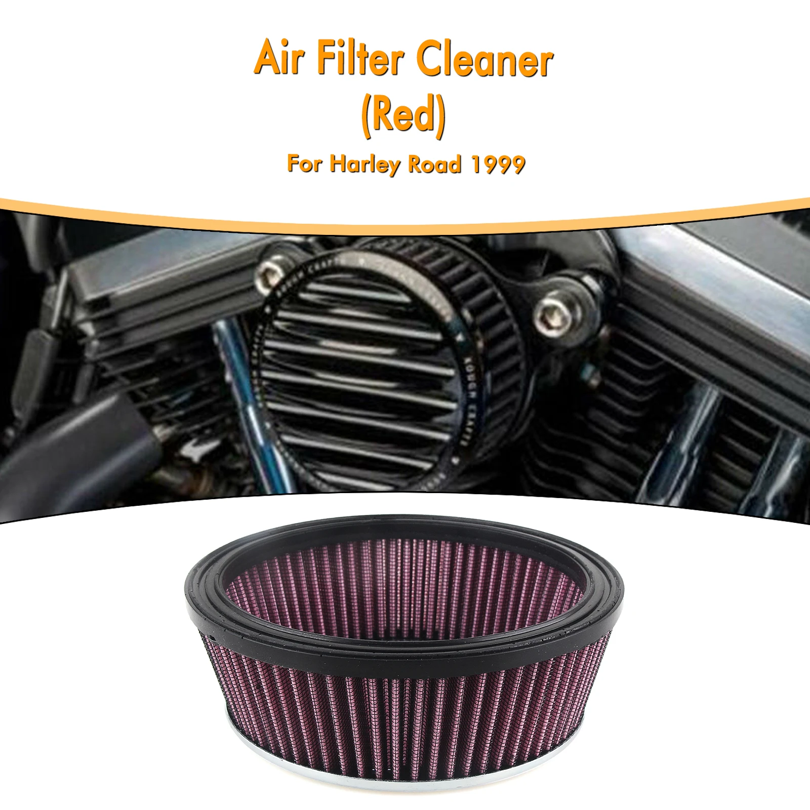 Air Filter For 2007-later XL /1999-2007 Dyna /2000-2015 Softail /1999-2007 Touring Models Equipped with High-Flow Cleaner Kit