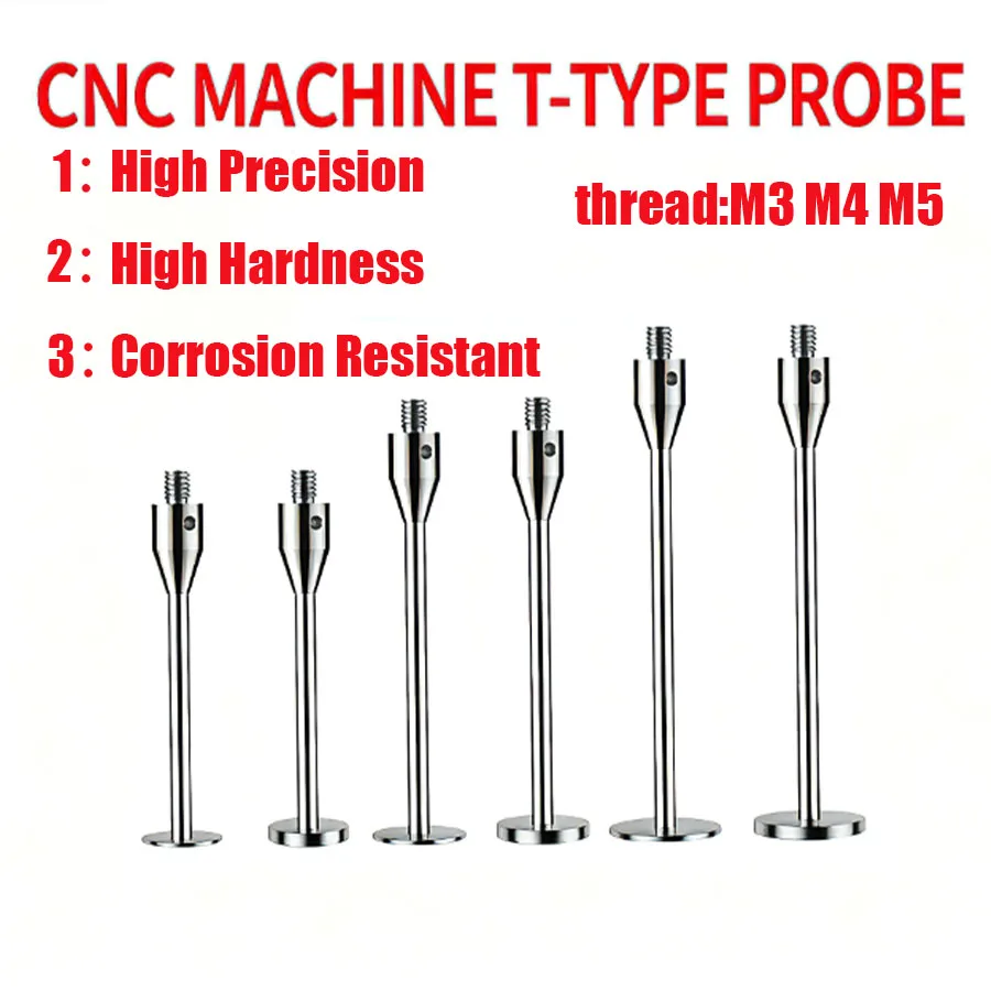 T-Tylus, M3/M4/M5 thread probes for CNC machine tools, flat head probes for CMM (Coordinate Measuring Machine)