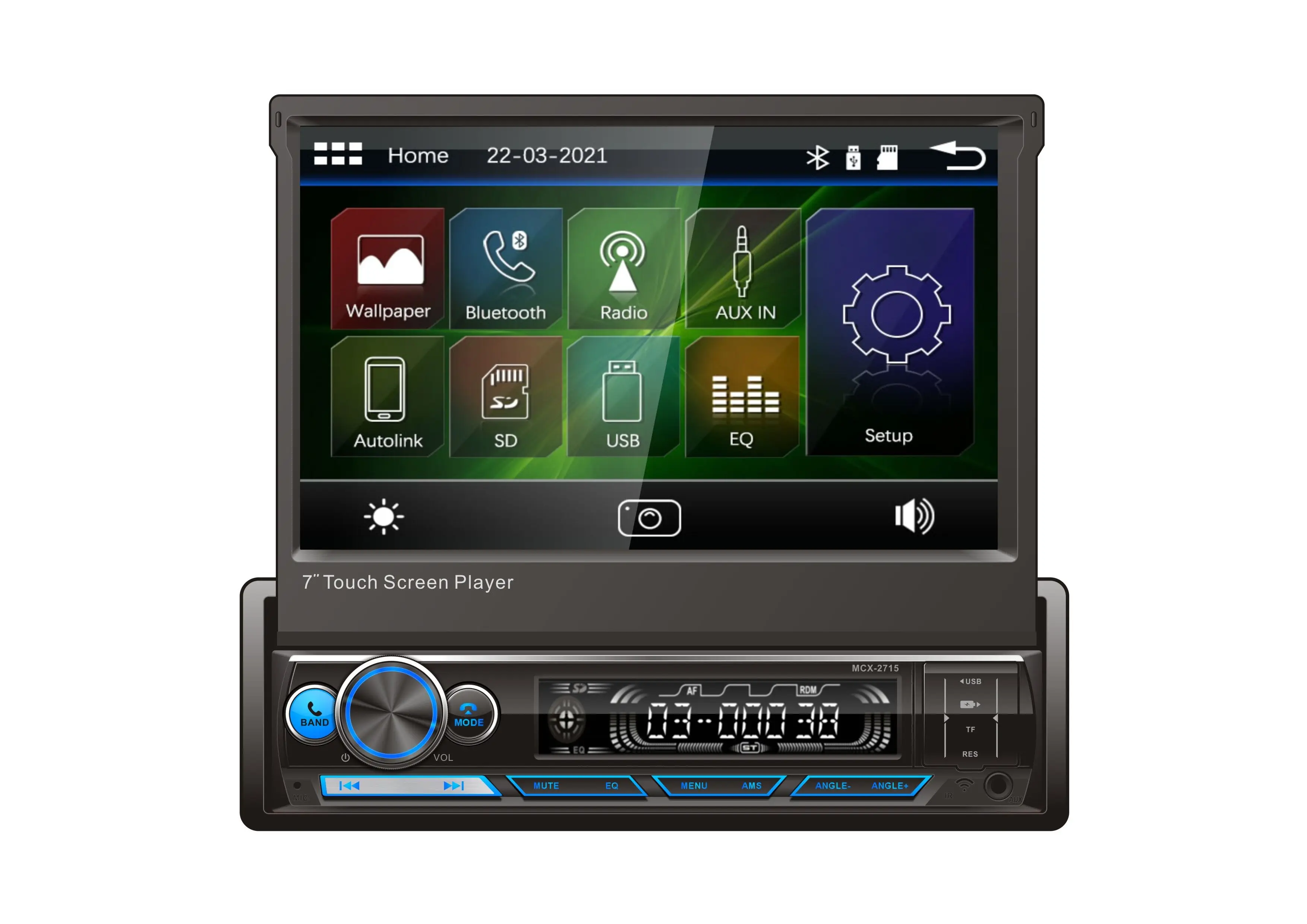 Android Car Radio Retractable 7'' Touch Screen Gps Wifi Autoradio Car Mp5 Player with Rear Camera