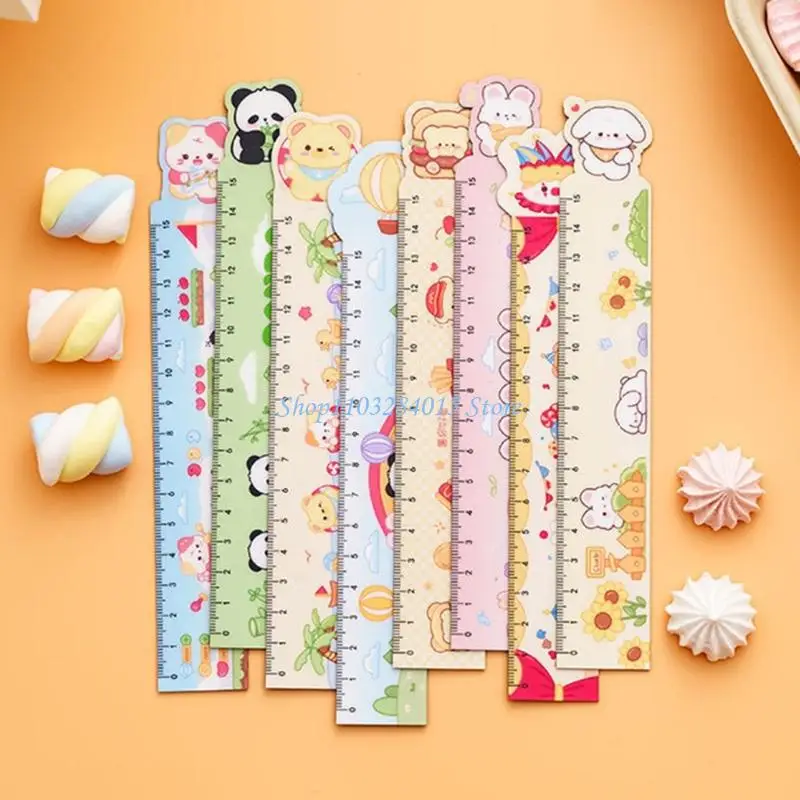 R6FF 8Pcs Colorful Ruler Bendable Drawing Ruler Educational Measurement Tool For Kid Student School Craft Project