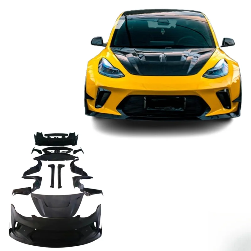 Model 3 1st Gen RT Full Body Kitn Installation Front Rear Bumper Hood Side Skirts Wheel Arches Diffuser Modified Accessories