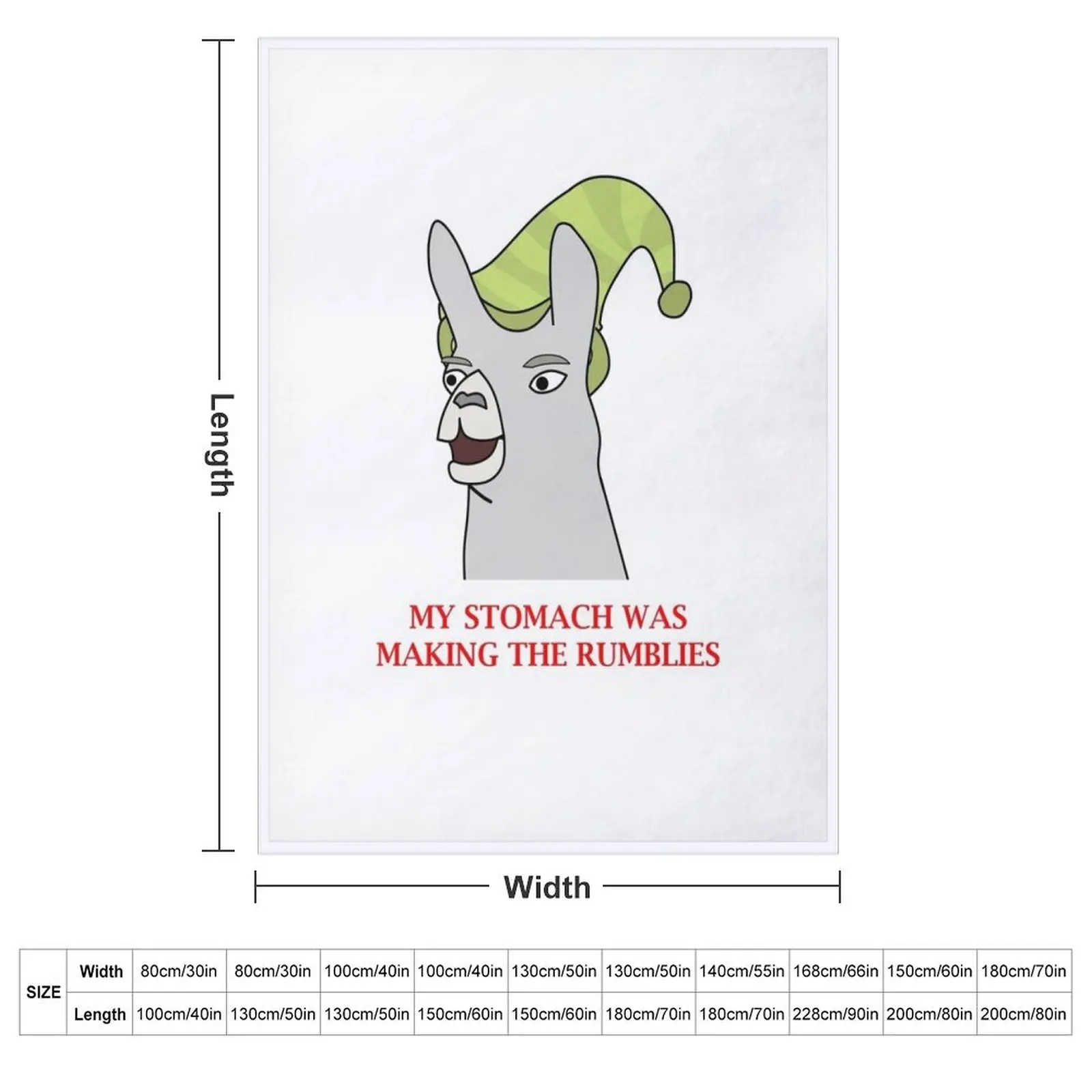 Llamas with Hats - My stomach was making the rumblies Throw Blanket Large Luxury St Blankets