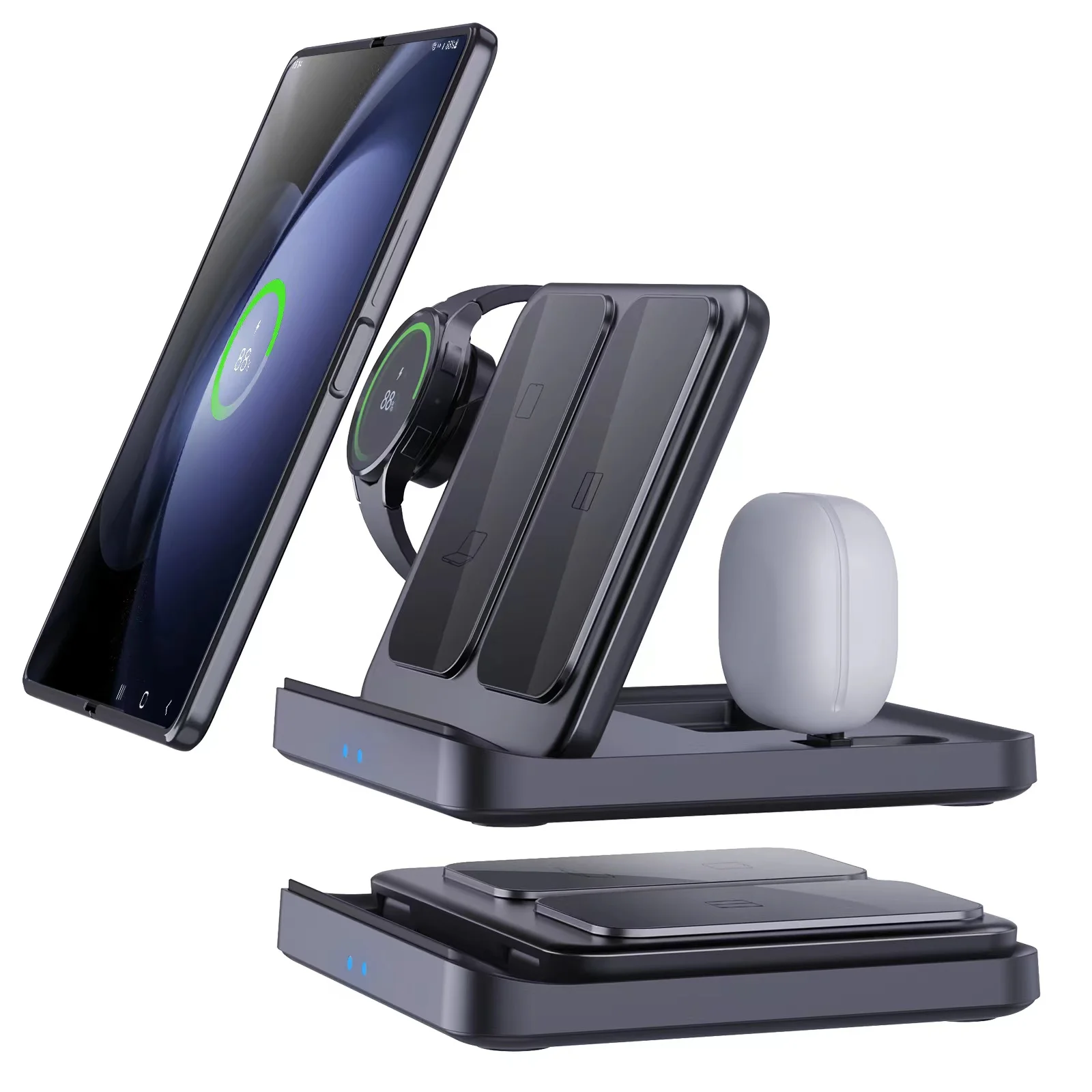 3 In 1 Wireless Charger Stand Foldable Fast Charging Station for Samsung Galaxy Z Fold 5 4 3 Z Flip 5 4 Galaxy S23 22 Watch 5 4