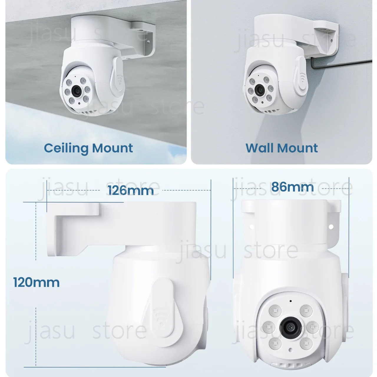 360° PTZ Outdoor Security Camera Kit 2MP HD Home Surveillance Monitoring System