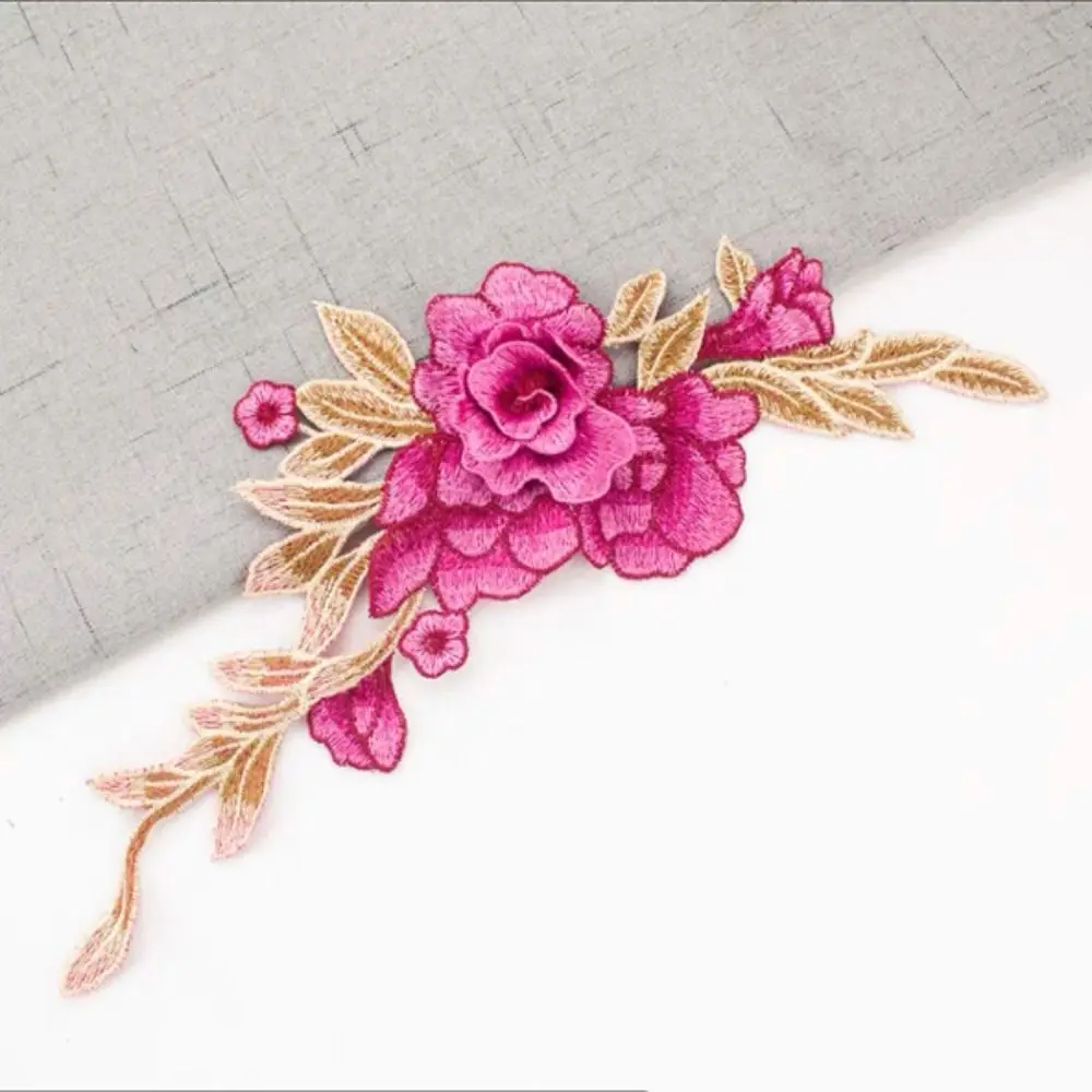 

DIY Luxury Elegant Peony Trimmings Floral Badge Flower Garment Embroidery Applique Clothes Accessories Patch