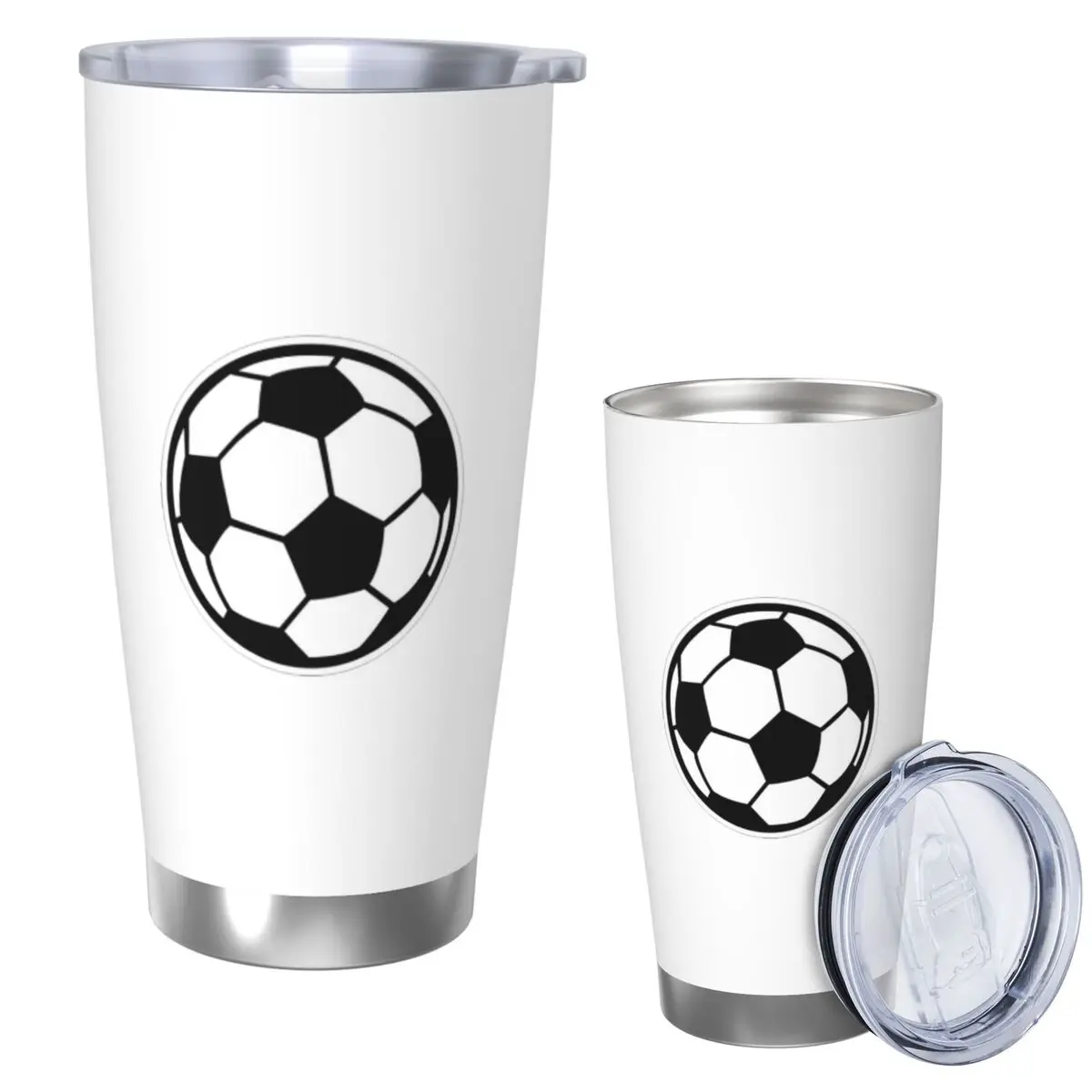 

Soccer Ball Football Icon Stainless Steel Tumbler Vacuum Insulated Mug Thermal Cold Bottle Straw With Lid 20oz