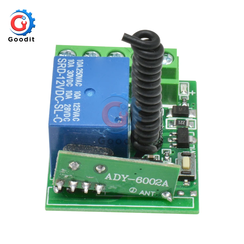Wireless Relay Module DC 12V 1Channel 315MHz RF Remote Control Switch Heterodyne Receiver Controller Board