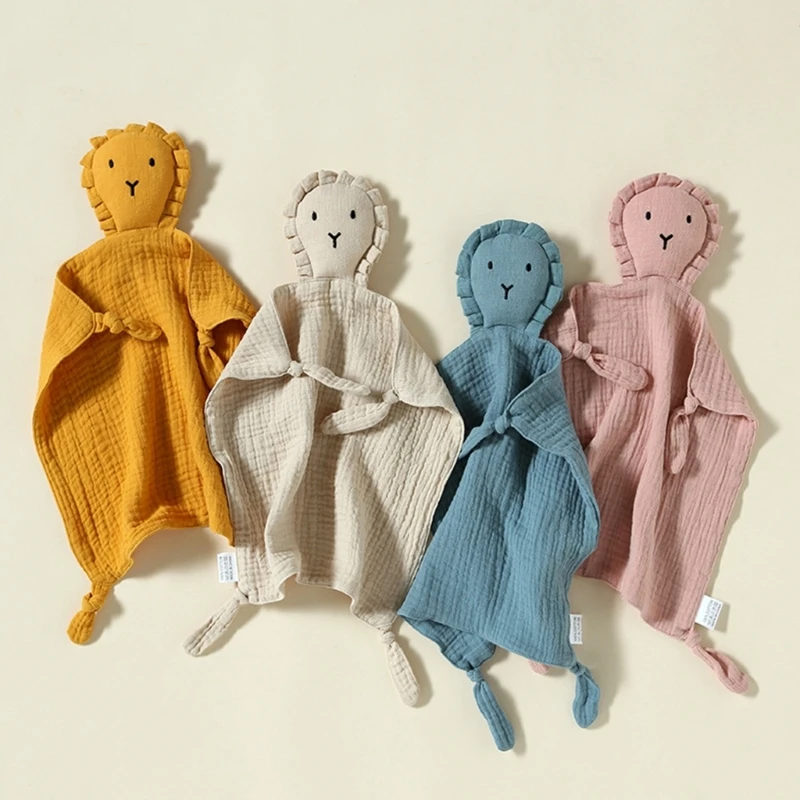 New Stuffed Lion Baby Towel Cotton Newborn Soothe Appease Towel Sleeping Cuddle Security Blanket Baby Nursing Towel Handkerchief