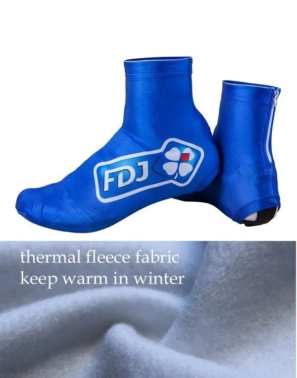 WINTER FLEECE THERMAL 2019 FDJ TEAM Cycling Shoe Cover Sneaker Overshoes Lycra Road Bicycle Bike MTB Cycling Shoe Cover