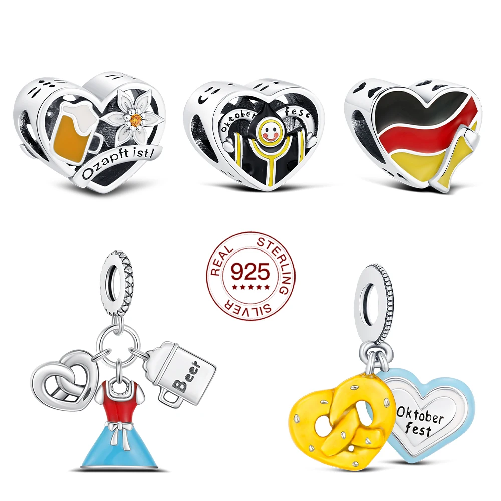 2025 925 فضة سحر ميونيخ البيرة مهرجان قلادة المجوهرات الأصلية DIY بها بنفسك المرأة خاتم هدايا مجوهرات أنيقة #1