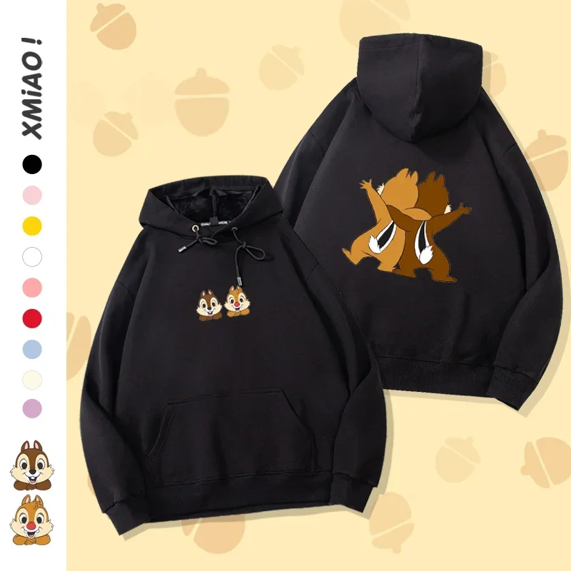 Disney Chichididi Joint Autumn and Winter Plus Velvet Sweater Women\'s Hooded New Winter Loose Top  Kawaii Hoodie  Anime Hoodie