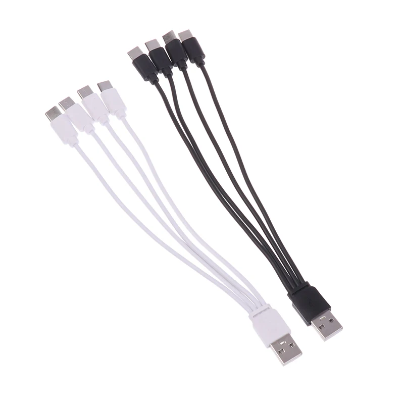 New 20CM 4 In 1 USB C Charger Cable 4 Ports USB Splitter Charging Cable Type C Connector For Cellphones Smartphone Tablet