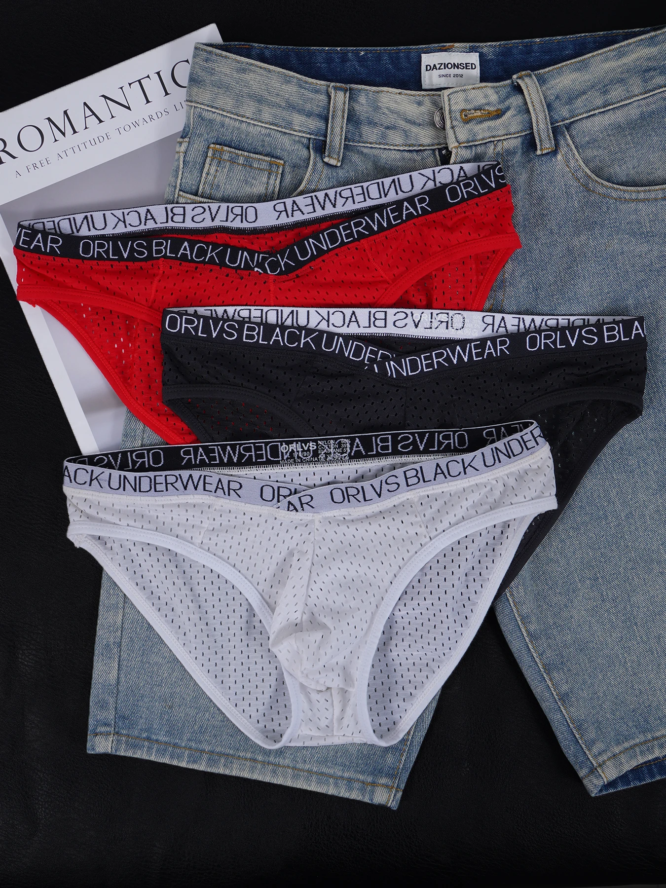

Мужские сетчатые трусы-брифы ORLVS, 3 шт., с низкой посадкой, дышащие, эластичные, сексуальные