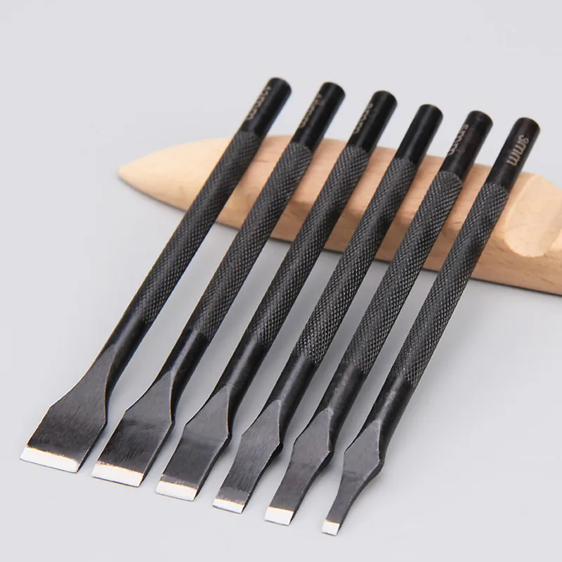 6Pcs/Set Professional Leather Manual DIY Tool Leather Cutting Knife Parallel Knife Leather Straight Punch Multi-size