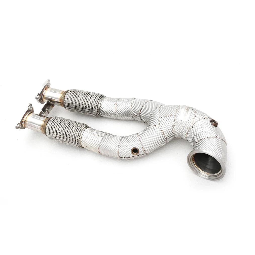 Downpipe SS304 Exhaust System For Audi RS3 RSQ3 TTRS 2.5T Exhaust-Headers Pipe With Heat Protector Front Pipe For Audi TTRS 2.5T