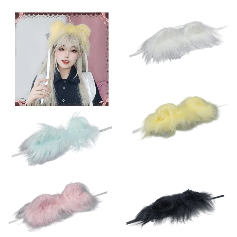 

Halloween Performance Bear Ear Hairband Multiple Color Plush Bear Ear Headband Adult Teens Role Play Anime Character Hairband