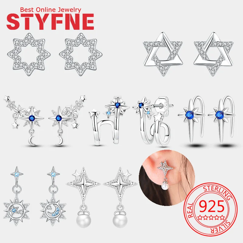 

Earrings 925 sterling silver for Women Star Women's Fashion Earrings for Jewelry Gifts