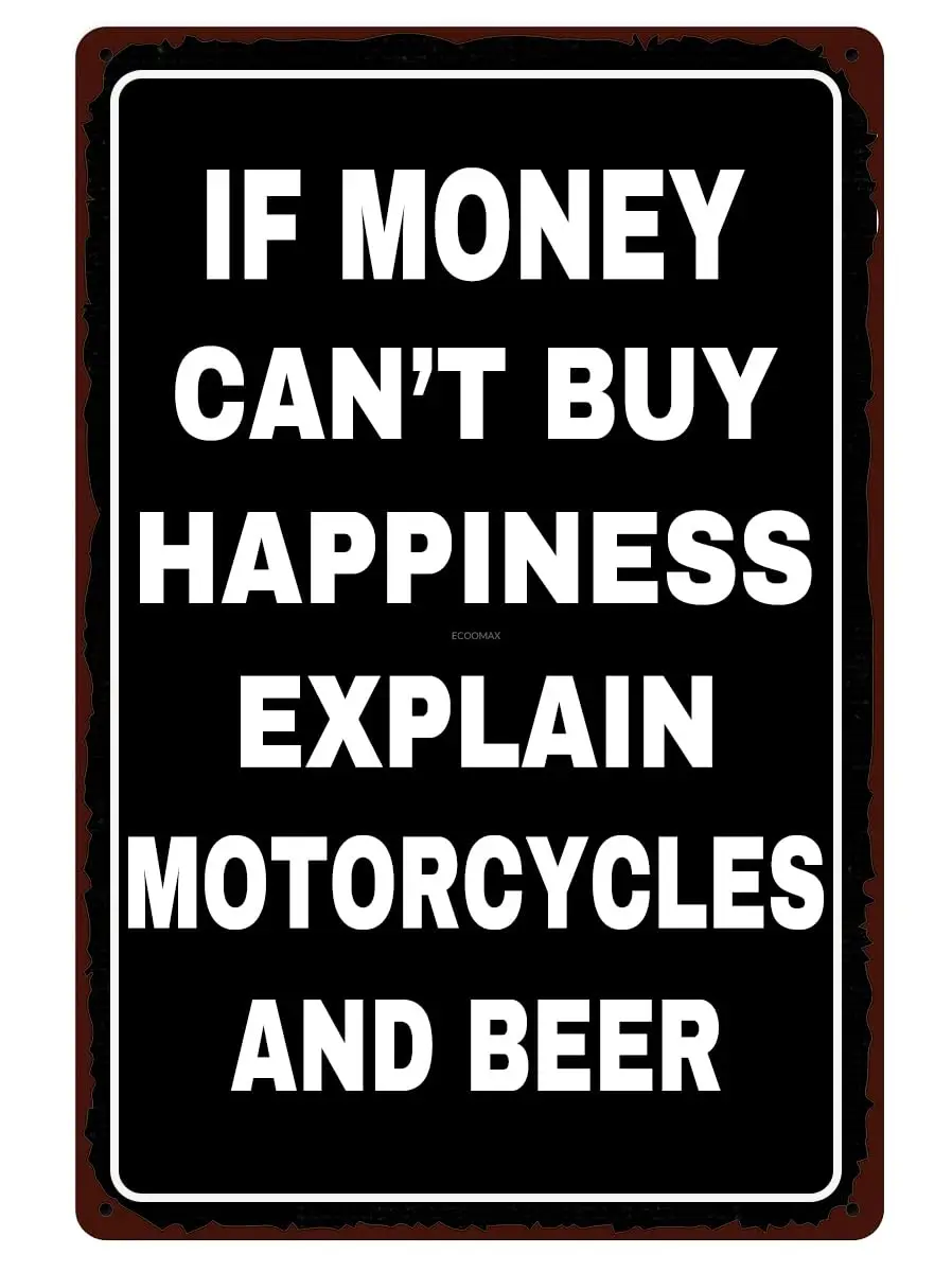 Vintage Tin Sign Motorcycle And Beer Metal Tin Sign Metal Decor For Cinema Club, Bar, Shop, Barbershop, Bakery, Garage, Man Cave