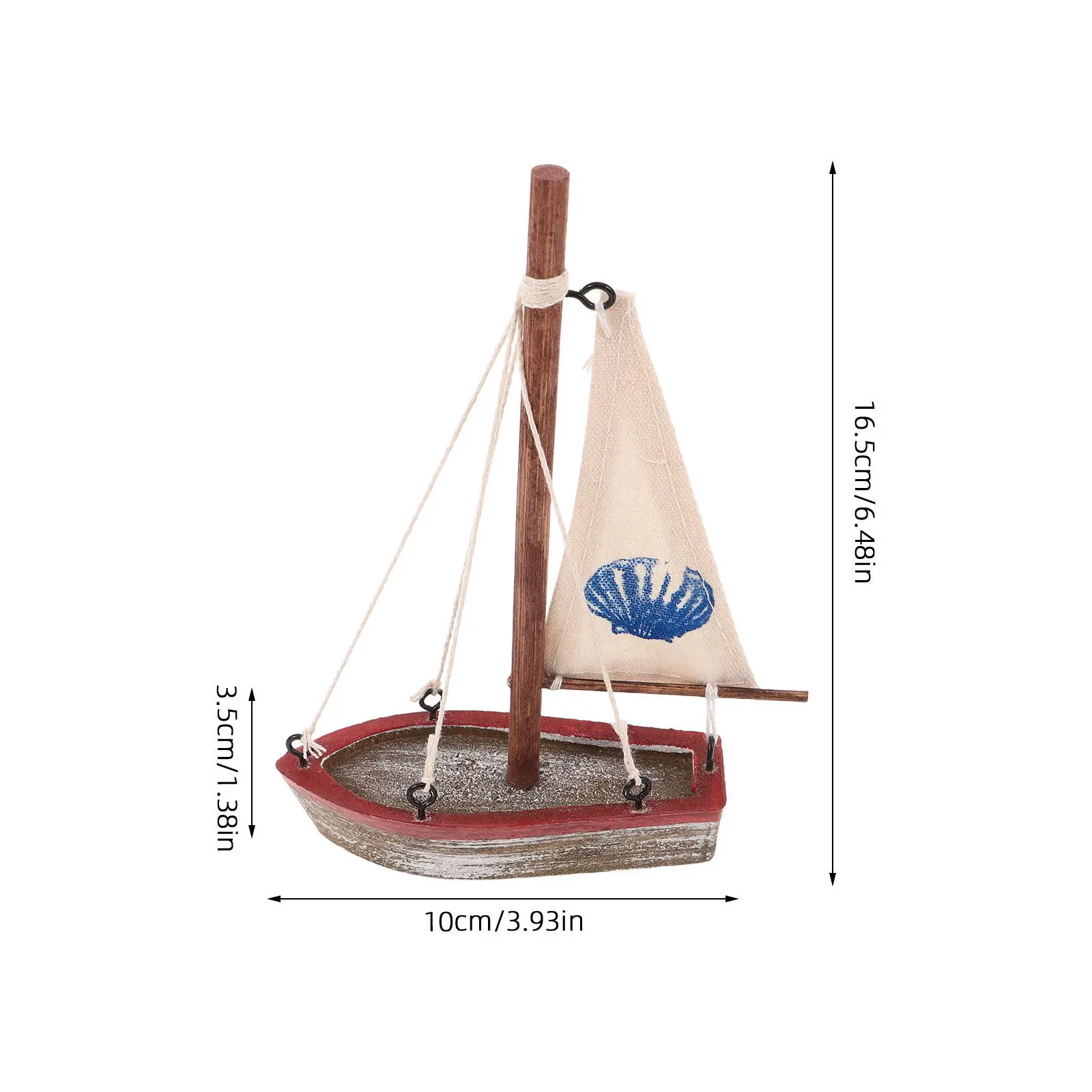 Mini Wooden Sailboat Vintage Nautical Party Decorations Beach Wedding Centerpiece Ocean Theme Graduation Cake Topper 6.5x4 view 4