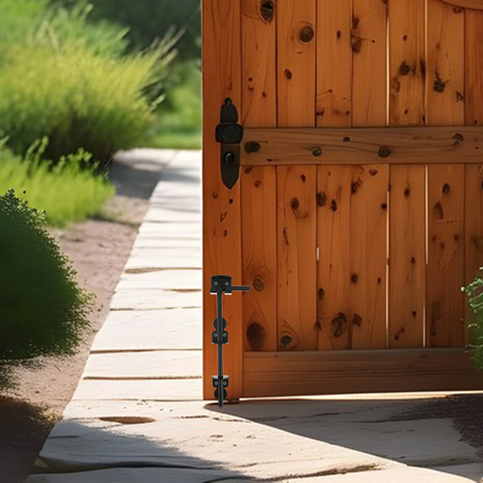 

Heavy Duty Cane Bolt Gate Drop Rod Black 12 Inch Secure Wood Fence Gate Door Lock Latch Hardware Cane Bolt Drop Rod