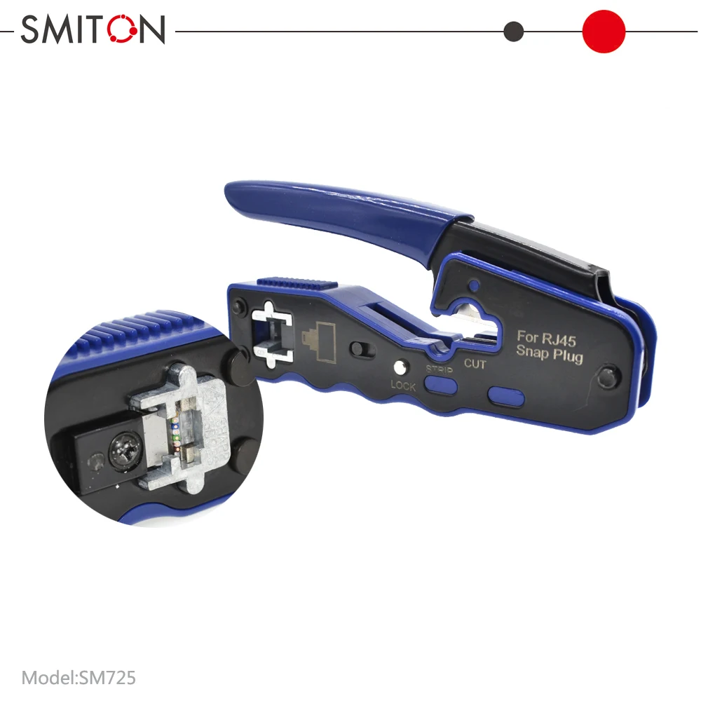 Ethernet Tool Pass Through RJ45 Crimping Tool for Network Connectors Pass Through Crimping Tool