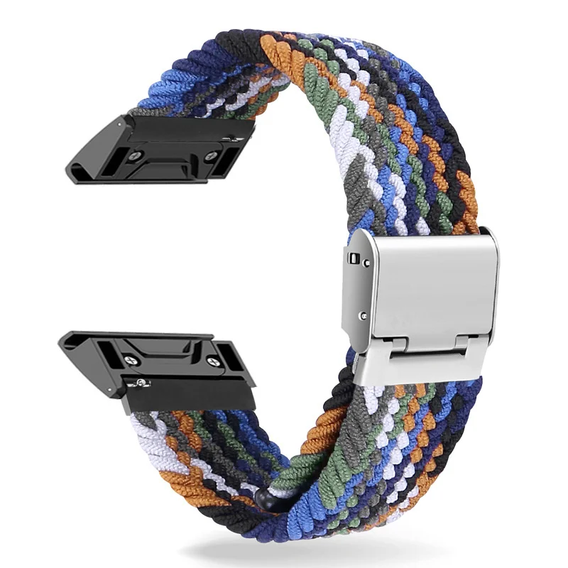 Stretch braided nylon watch strap for Garmin Fenix 7X 7 6 6X 5 5X/Instinct 2X/Mk2 G1/Epix Gen 2/MARQ QuickFit Band 26mm 22mm image 4