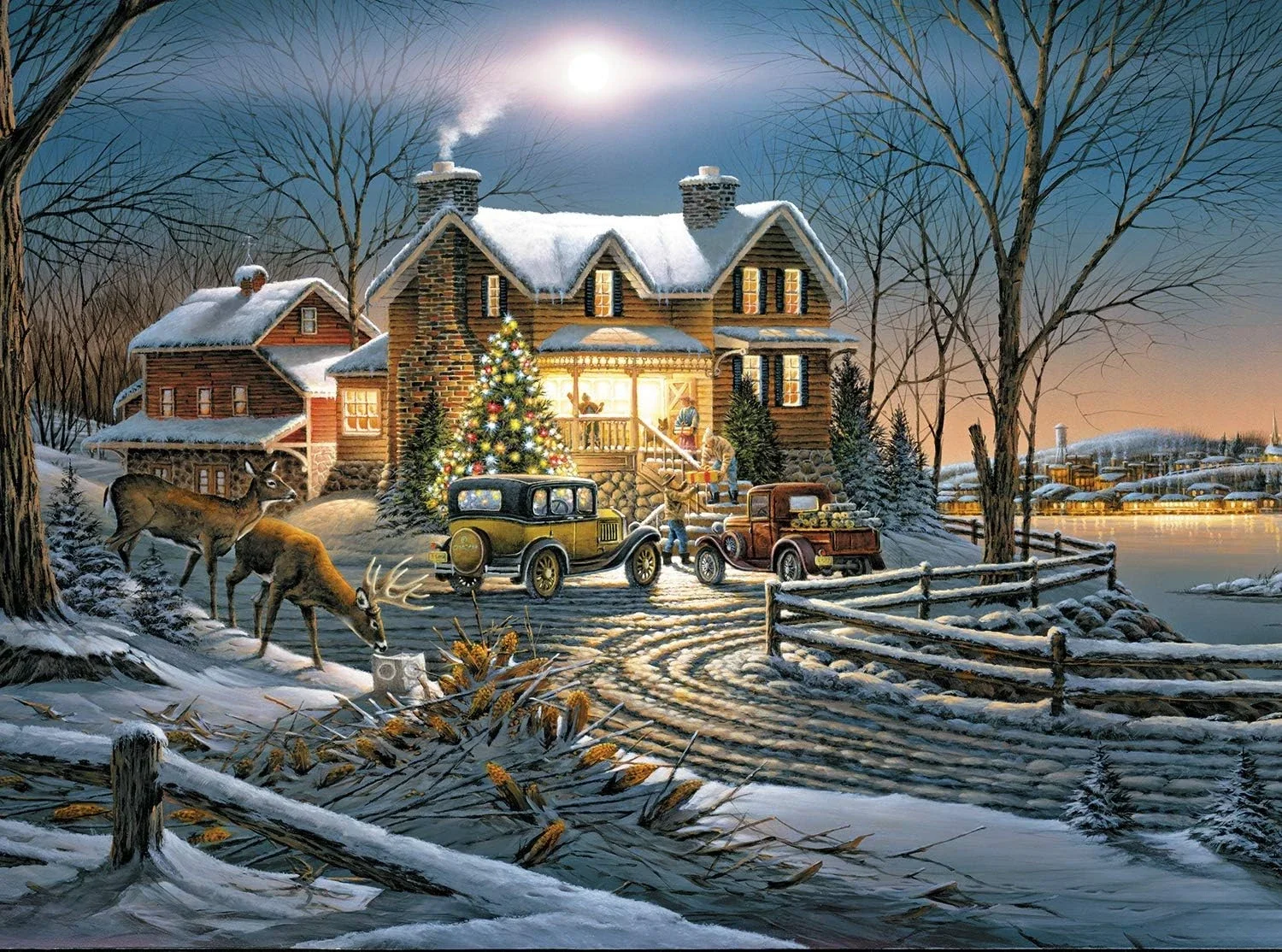 

Пазлы для взрослых 1314/1000/500 шт. Деревянные пазлы «Кабина в снежном мире» для Gameroom, спальни, домашний декор, подарок на день рождения