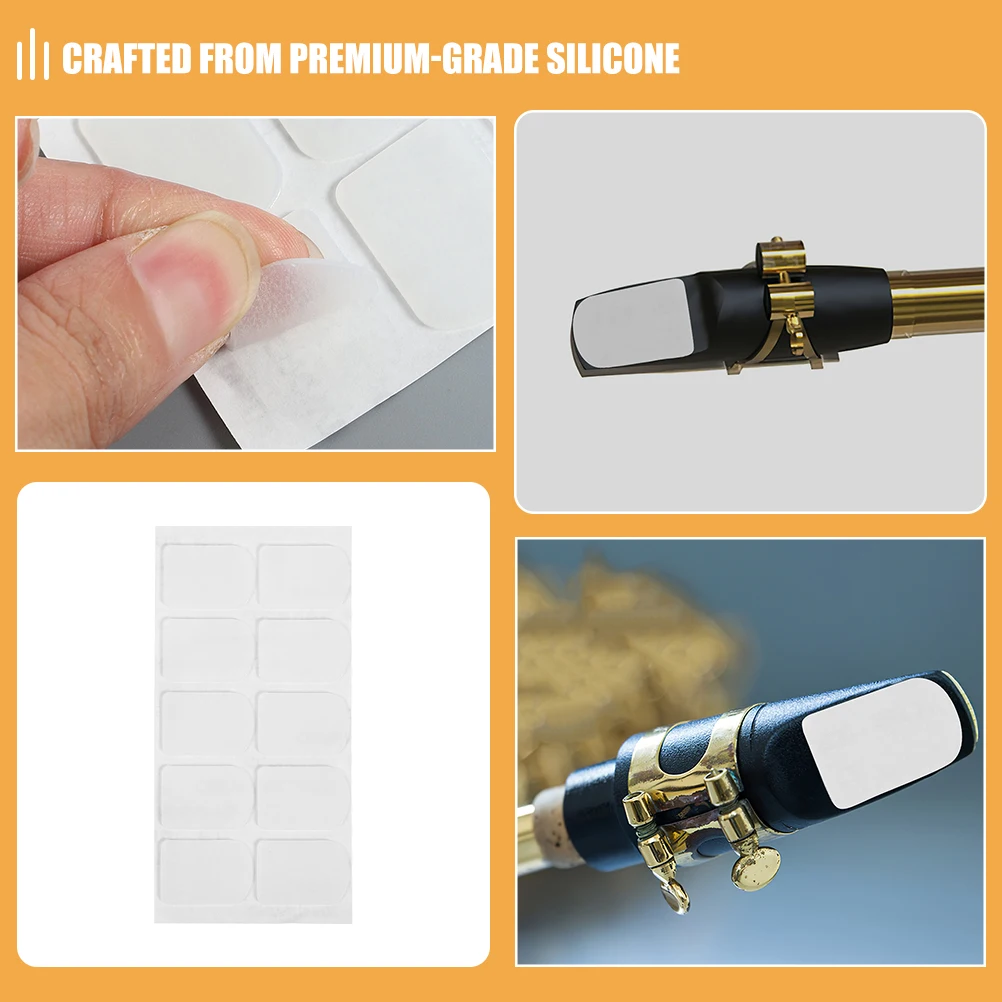 

80pcs Silicone Tooth Pad for Clarinet Mouthpiece Pads Saxophone Accessories Food Grade 0 8mm Square Transparent