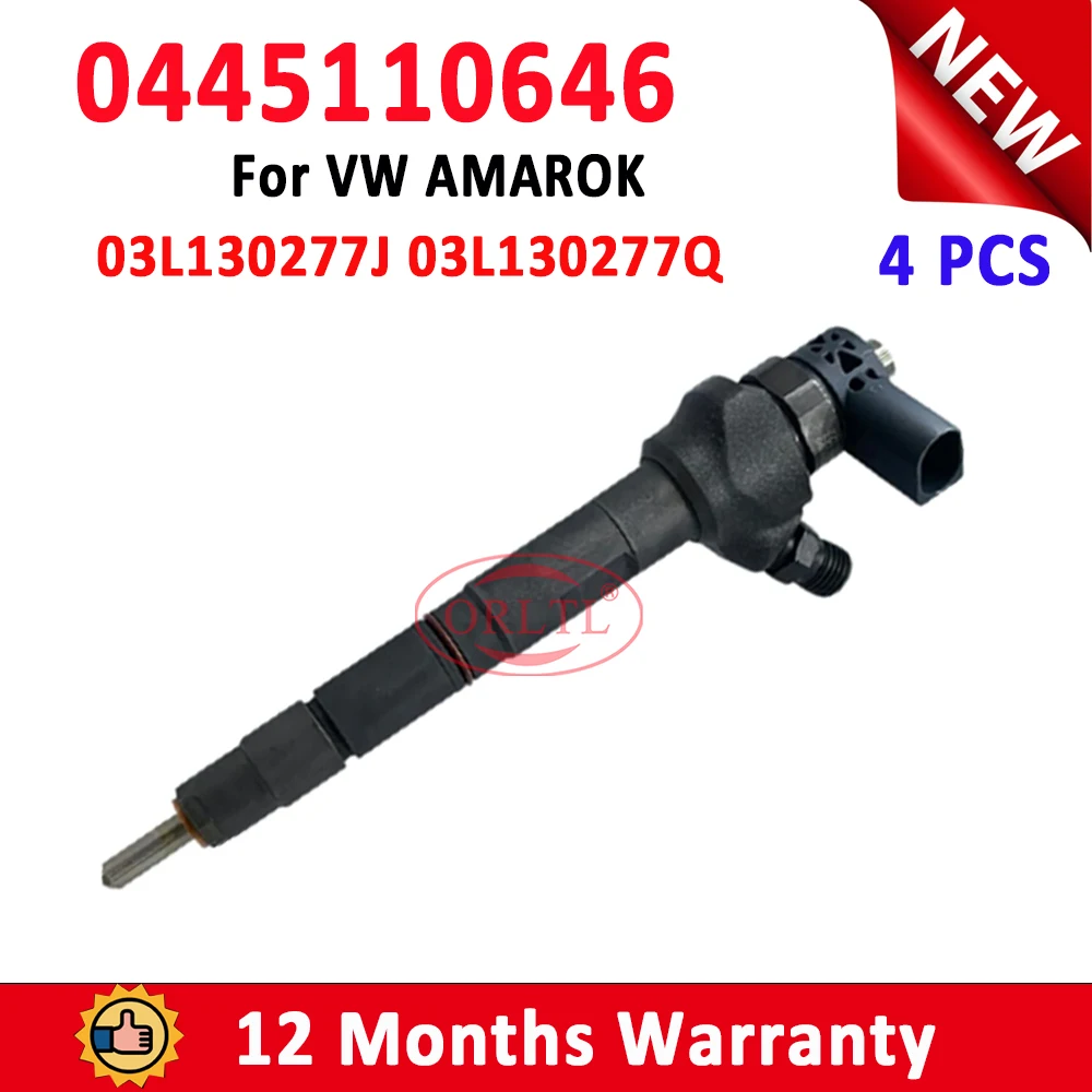 ORLTL 0445110646 NEW 0445110647 Diesel Injector 0445 110 647 Fuel 03L130277J 03L130277Q For VM AMAROK /AUDI 03L 130 277J ​