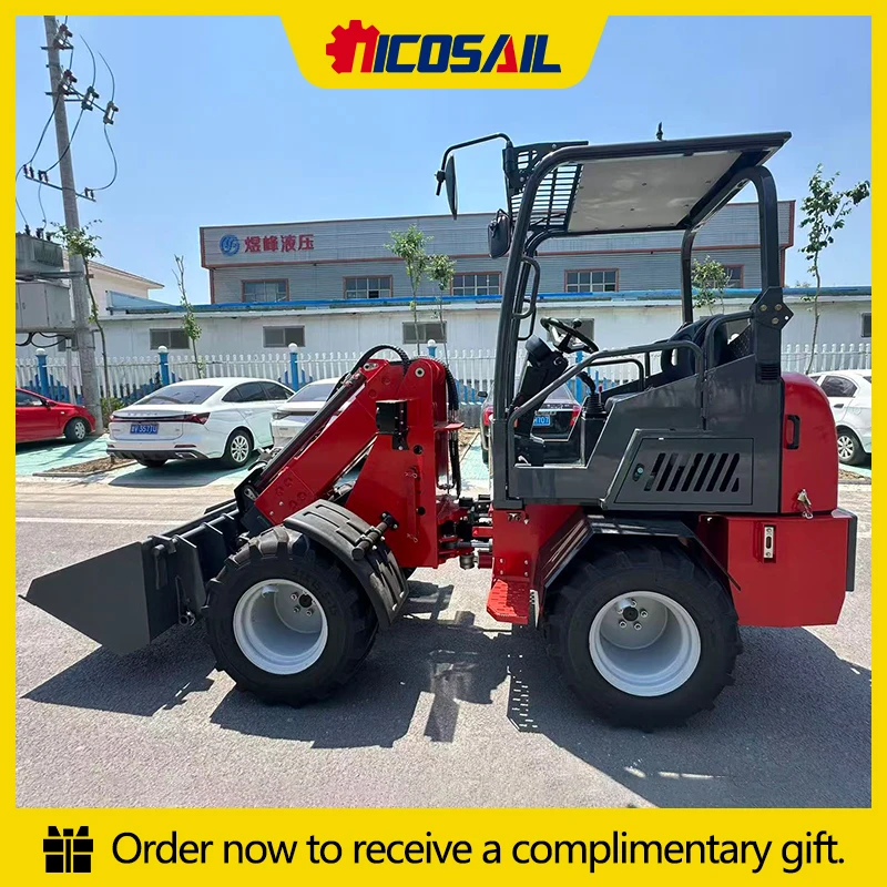 NICOSAIL Heavy Duty Telescopic Mini Loader Stepless Speed 12km/h All Terrain Loader For Rural Road Construction