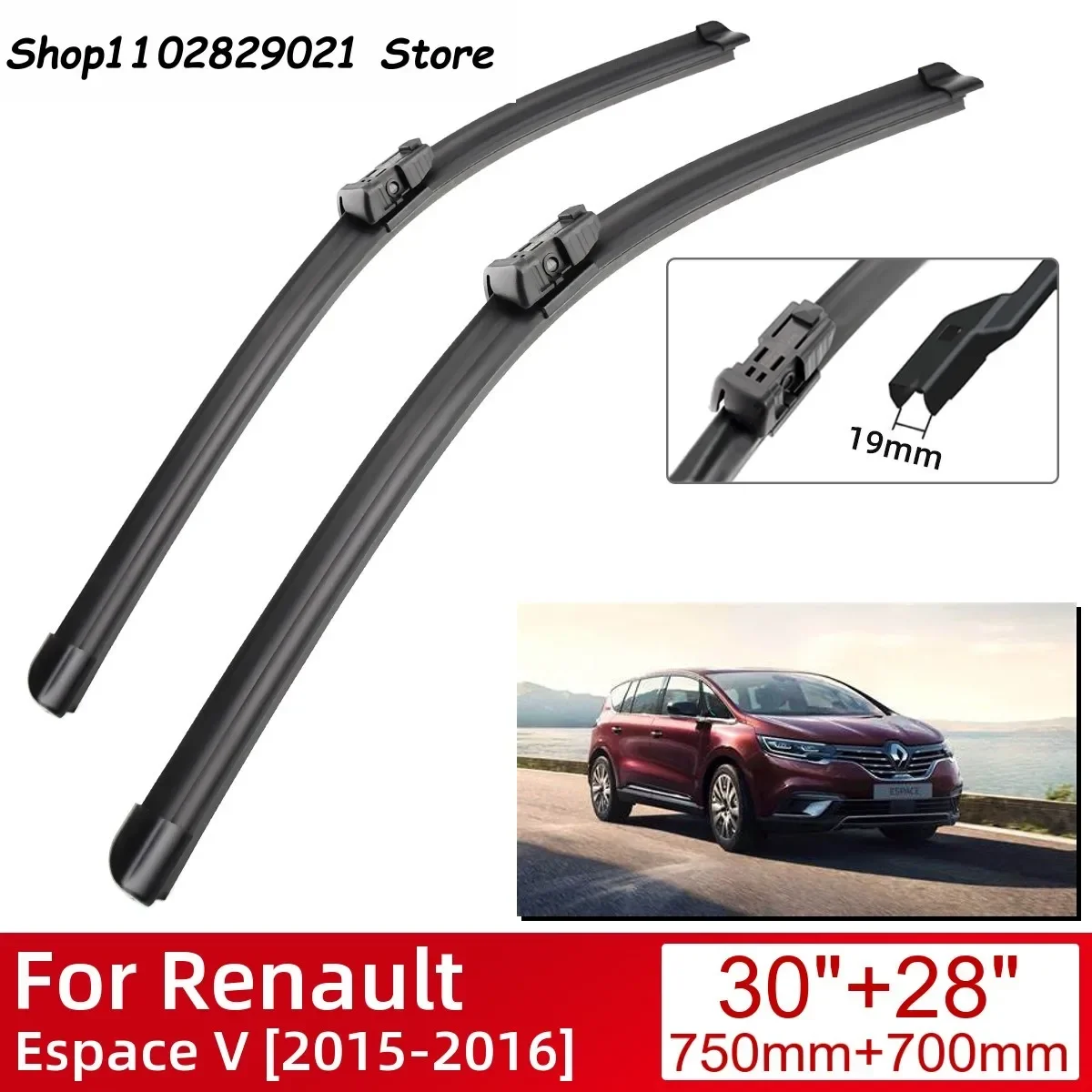 

For Renault Espace V 2015-2016 Car Accessories Front Windscreen Wiper Blade Brushes Wipers 2016 2015